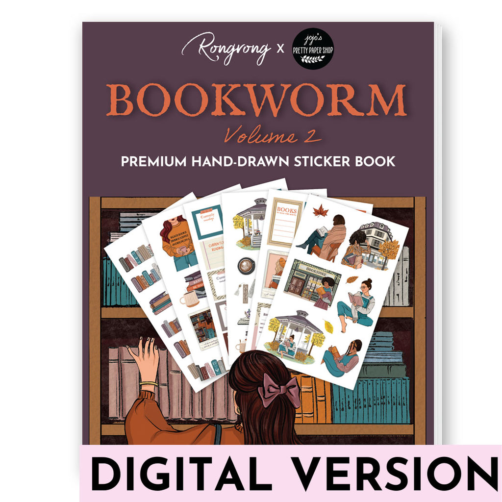Book Lover Bookworm Digital Stickers Set Reading Digital 