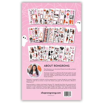 Shop Rongrong Hey Boo Sticker Book Fall 2023 Collection Back Cover