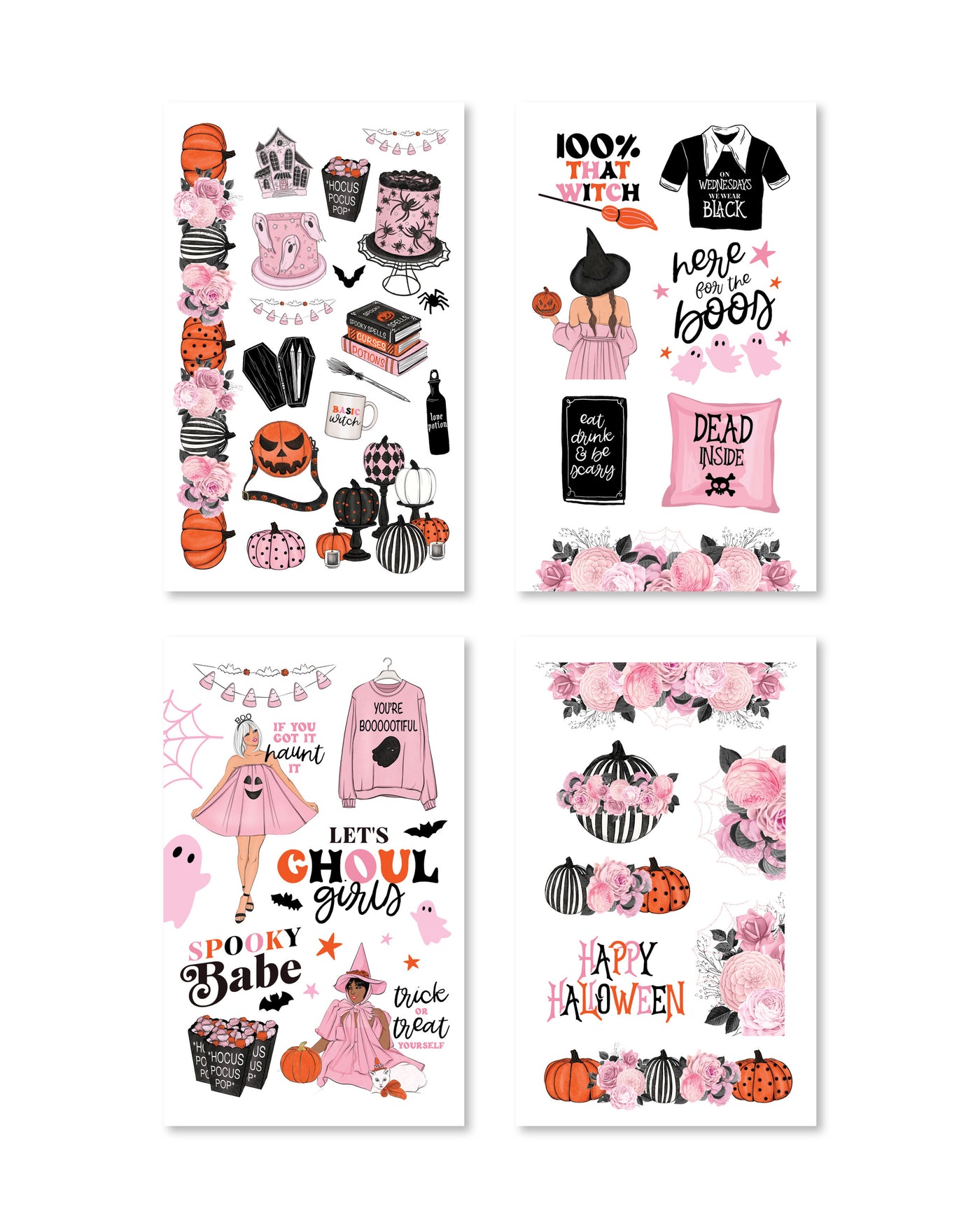 Shop Rongrong Hey Boo Sticker Book Fall 2023 Collection pink halloween
