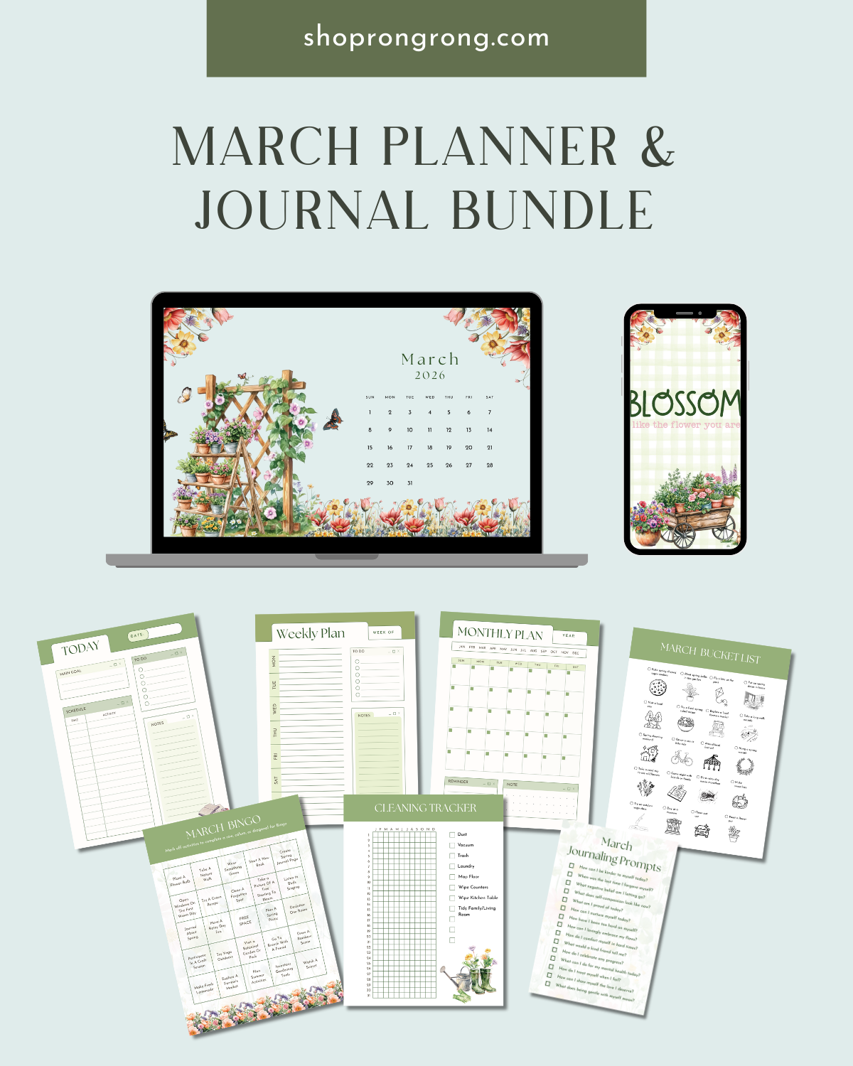 March Digital Planner & Journal Bundle [DOWNLOAD]