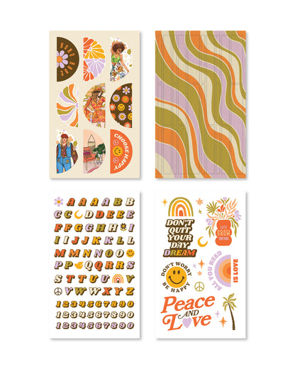 Shop Rongrong Peace Love Stickers Sticker Book Flat Lay 3