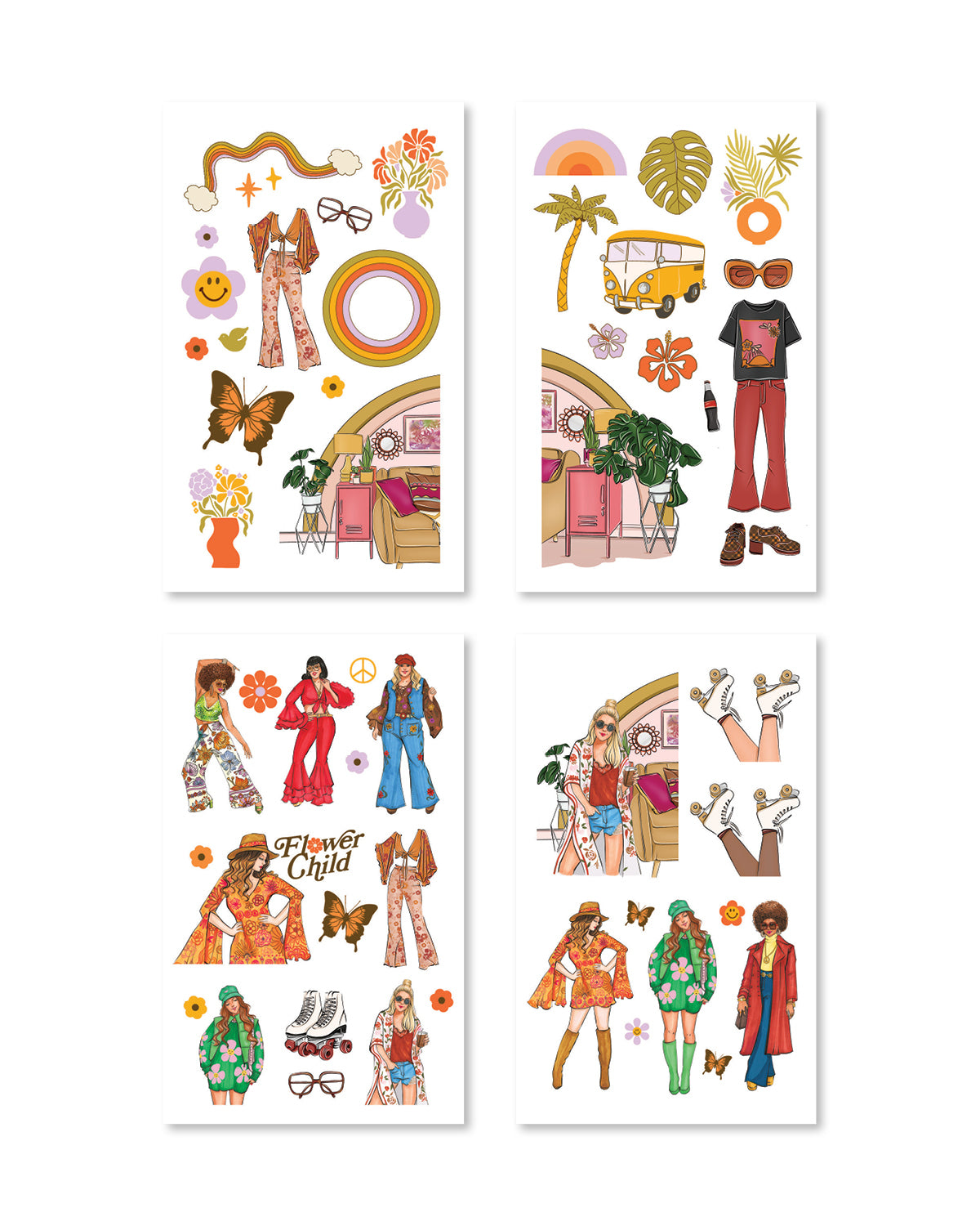 Shop Rongrong Peace Love Stickers Sticker Book Flat Lay 5