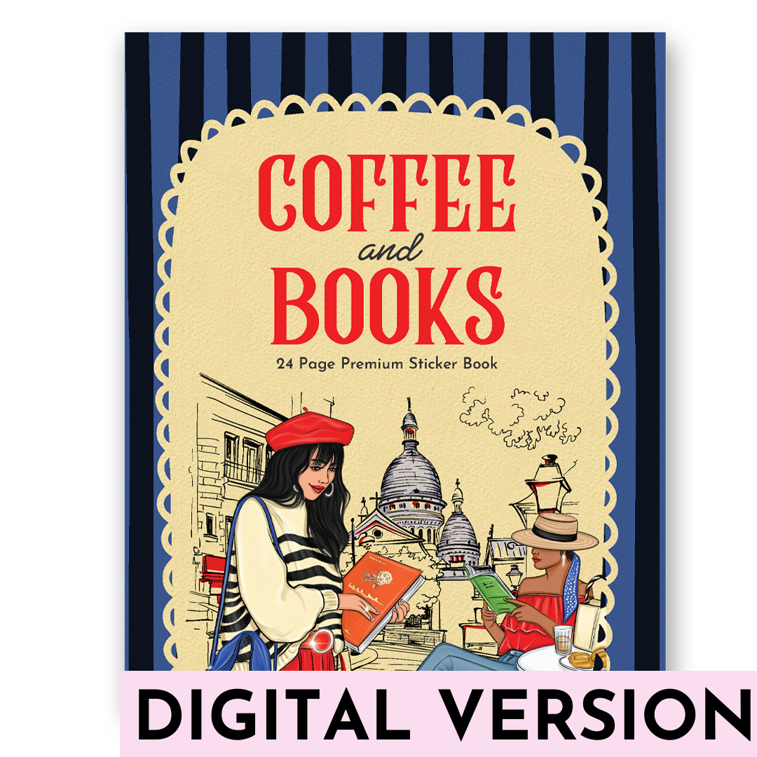Coffee and Books Sticker Book [DOWNLOAD]