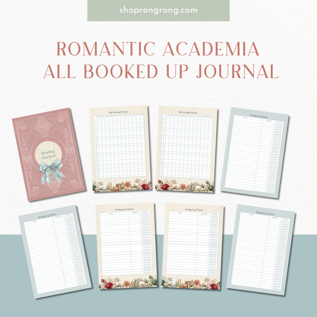 book journal planner with TBR and reading log pages