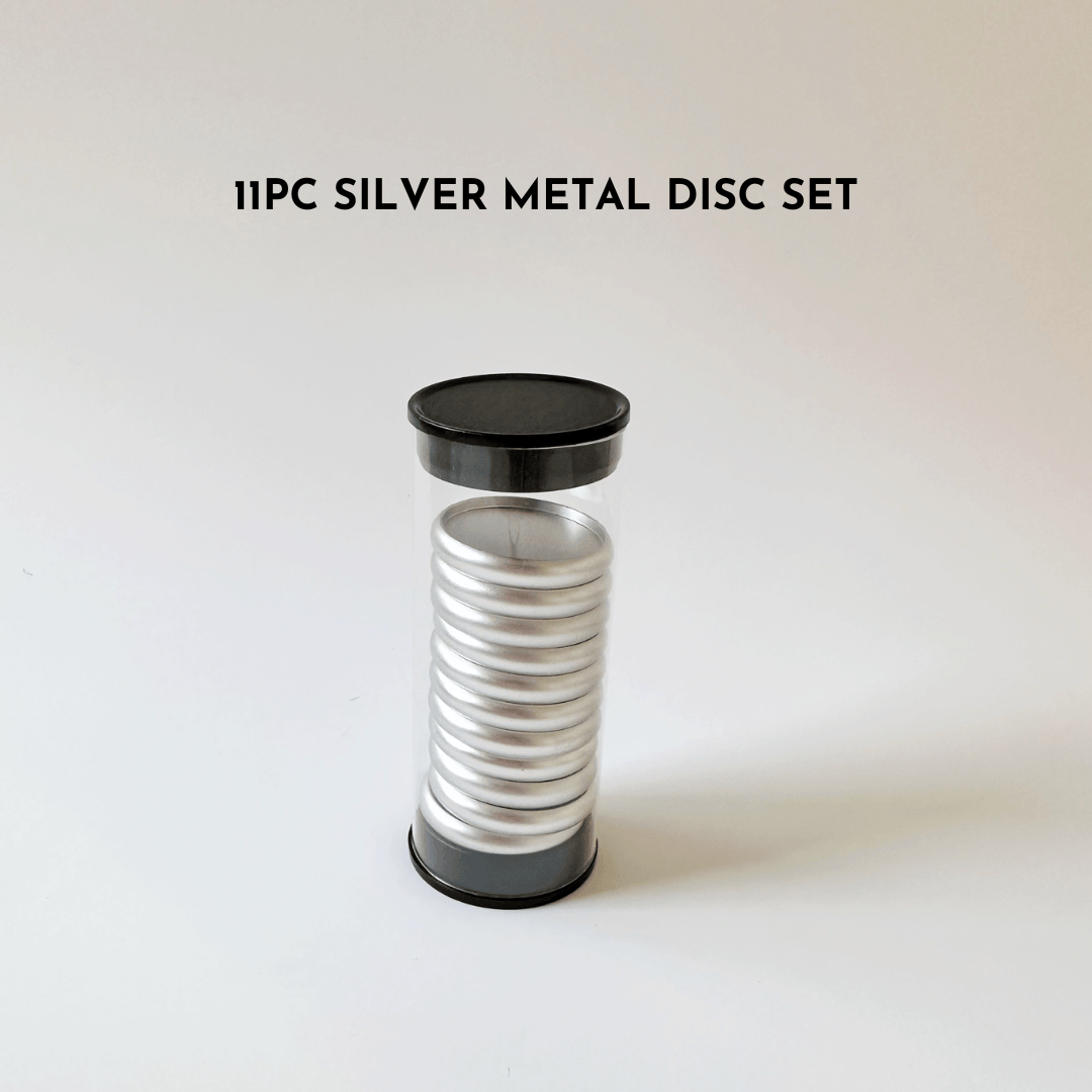 11pc Silver Metal Disc Set