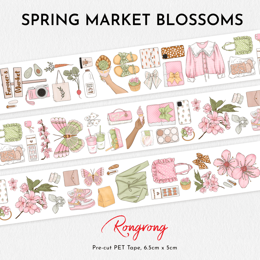 Spring Market Blossoms PET Tape