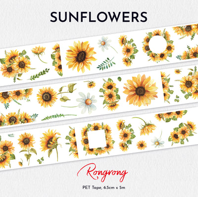 Shop Rongrong Sunflowers PET Tape for Planner Jounral and scrapbooking