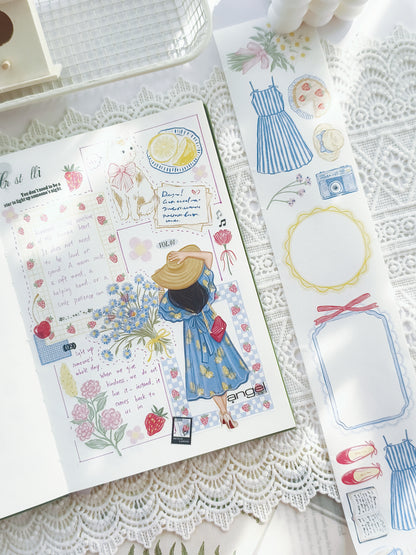 Sunny Picnic pre-cut PET tape with picnic and floral elements