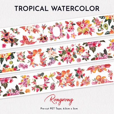 Shop Rongrong Tropical Watercolor PET Tape for Planner