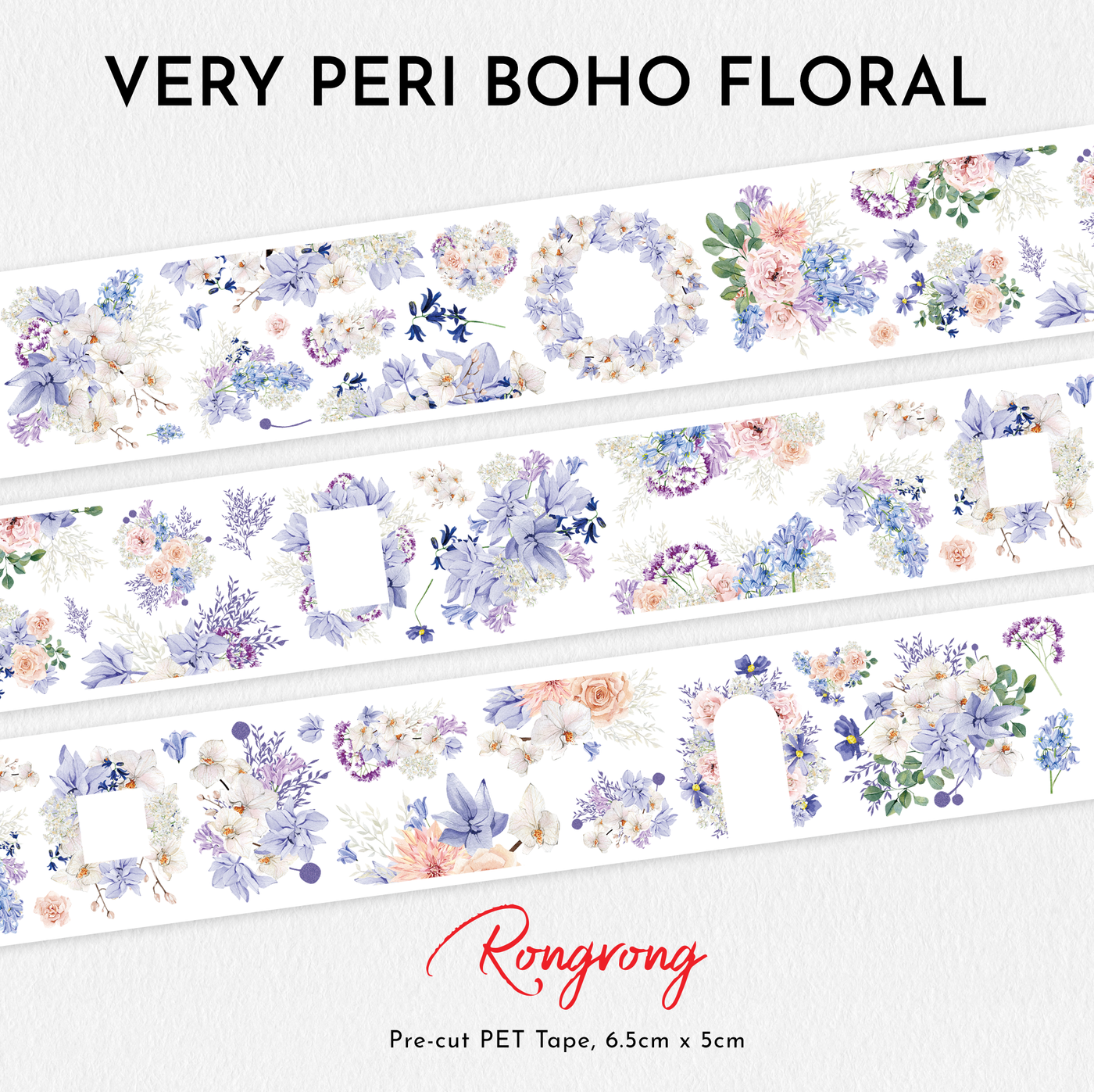 Shop Rongrong Very Peri Boho Floral PET Tape