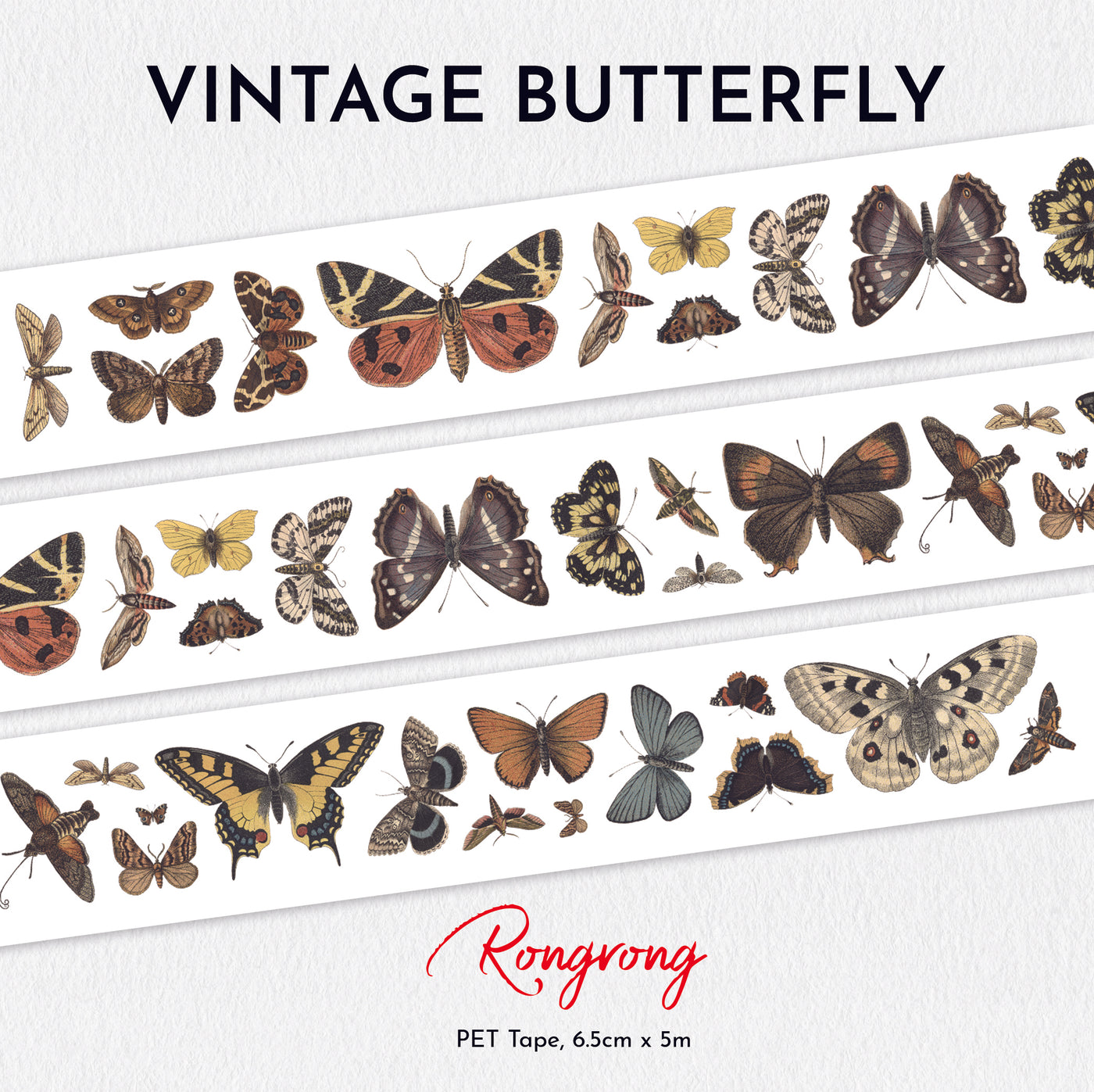 Shop Rongrong Vintage Butterfly PET Tape for Planner