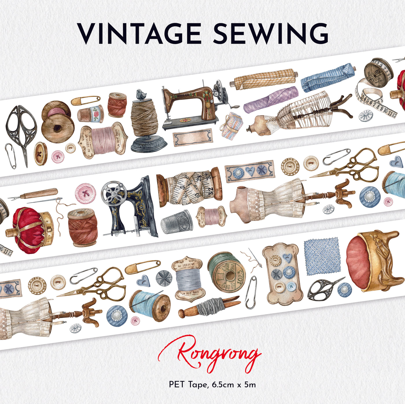 Shop Rongrong Vintage Sewing PET Tape  for Planner