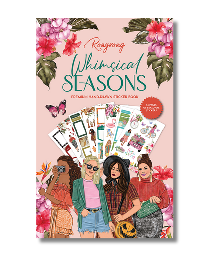 Whimsical Seasonal Sticker Book cover featuring colorful seasonal illustrations and playful designs.