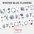 Shop Rongrong Winter Blue Flowers PET Tape for planner