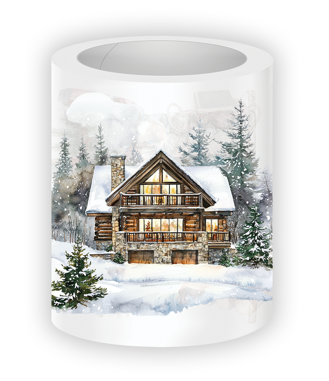 Winter Cabin PET Tape with cozy fireplace
