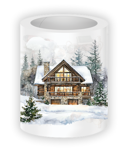 Winter Cabin PET Tape with cozy fireplace