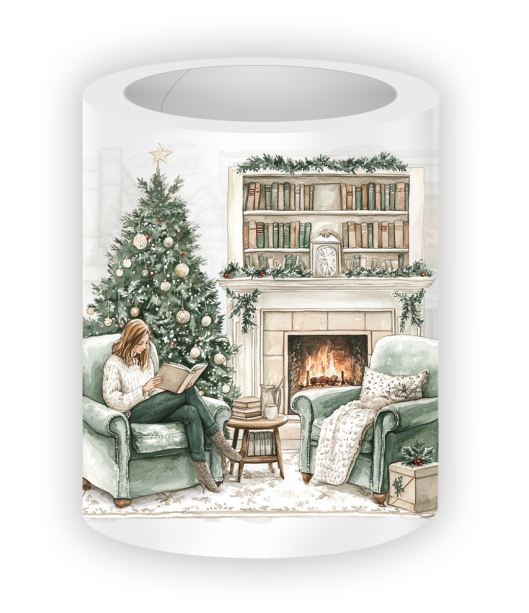 Winter Tales Pre-cut PET Tape with cozy books and holiday library designs