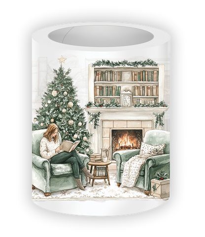 Winter Tales Pre-cut PET Tape with cozy books and holiday library designs