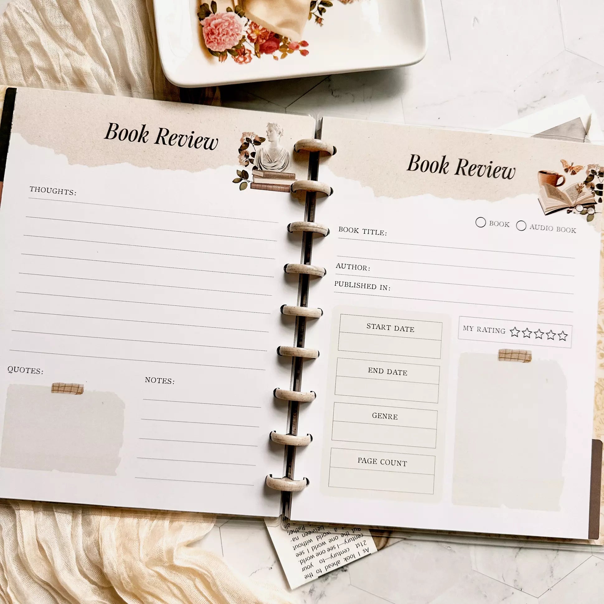 Disc-bound Book Reading Journal | Book Club Journal | Book Planner
