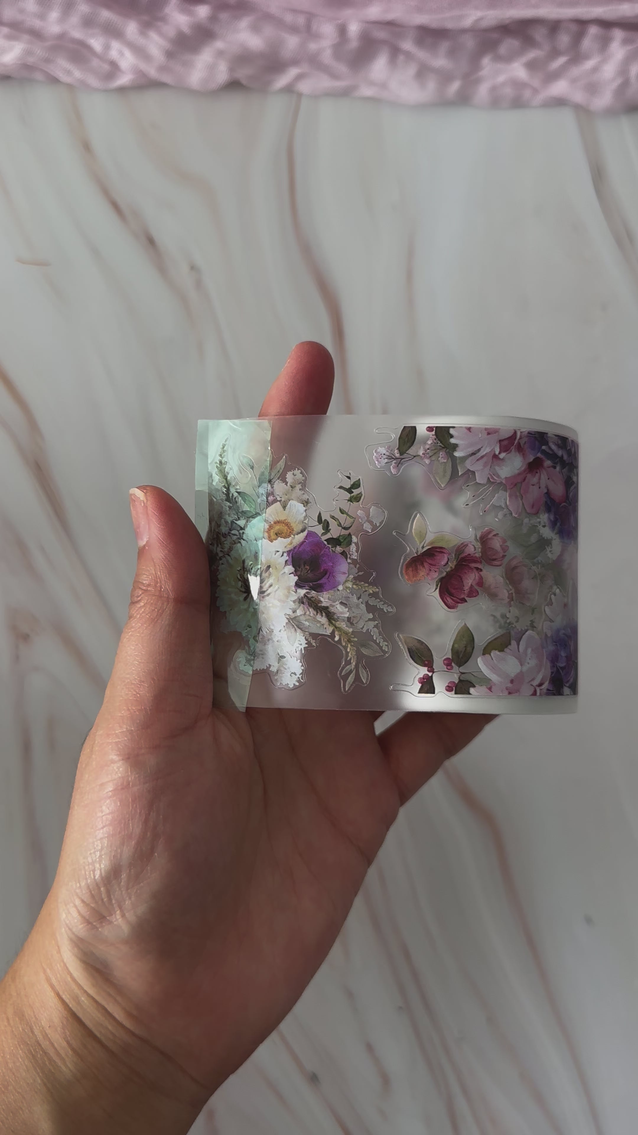 Watercolor Flowers &amp; Leaves PET Tape