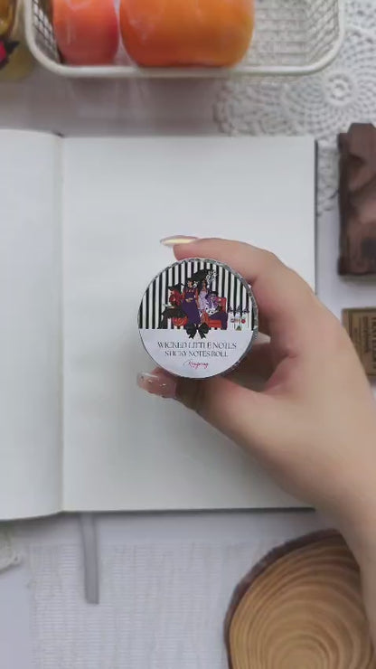 Watch a cozy Halloween journaling session featuring the Wicked Little Notes Sticky Notes collection. The video showcases gothic-inspired sticky notes with witches, bats, pumpkins, vintage frames, and elegant decorative elements, along with a beautifully decorated Halloween journal spread. See the writable designs up close and get inspiration for memory keeping, planning, scrapbooking, and creative journaling.