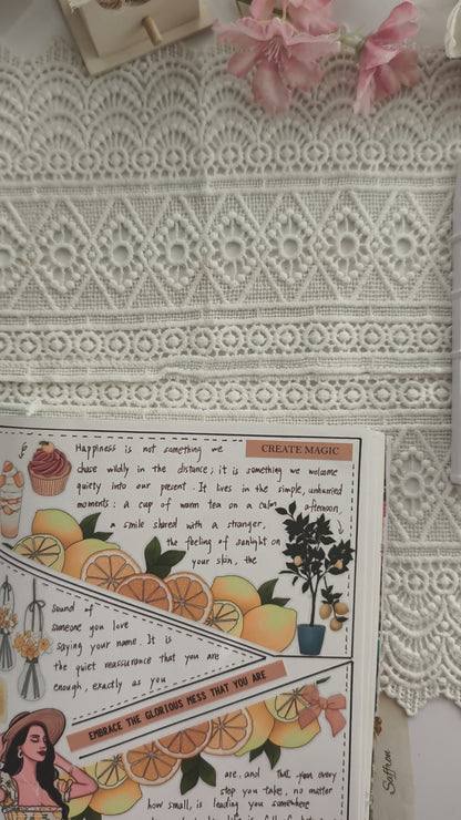 Citrus themed pre-cut PET tape peel and decorate demo