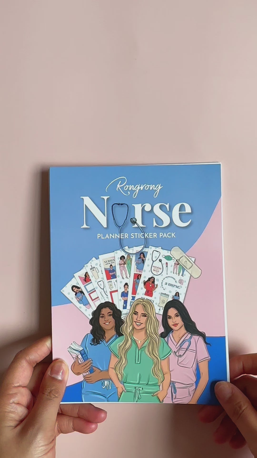 Functional stickers featuring labels and reminders, designed with nursing themes and lively colors for planners.