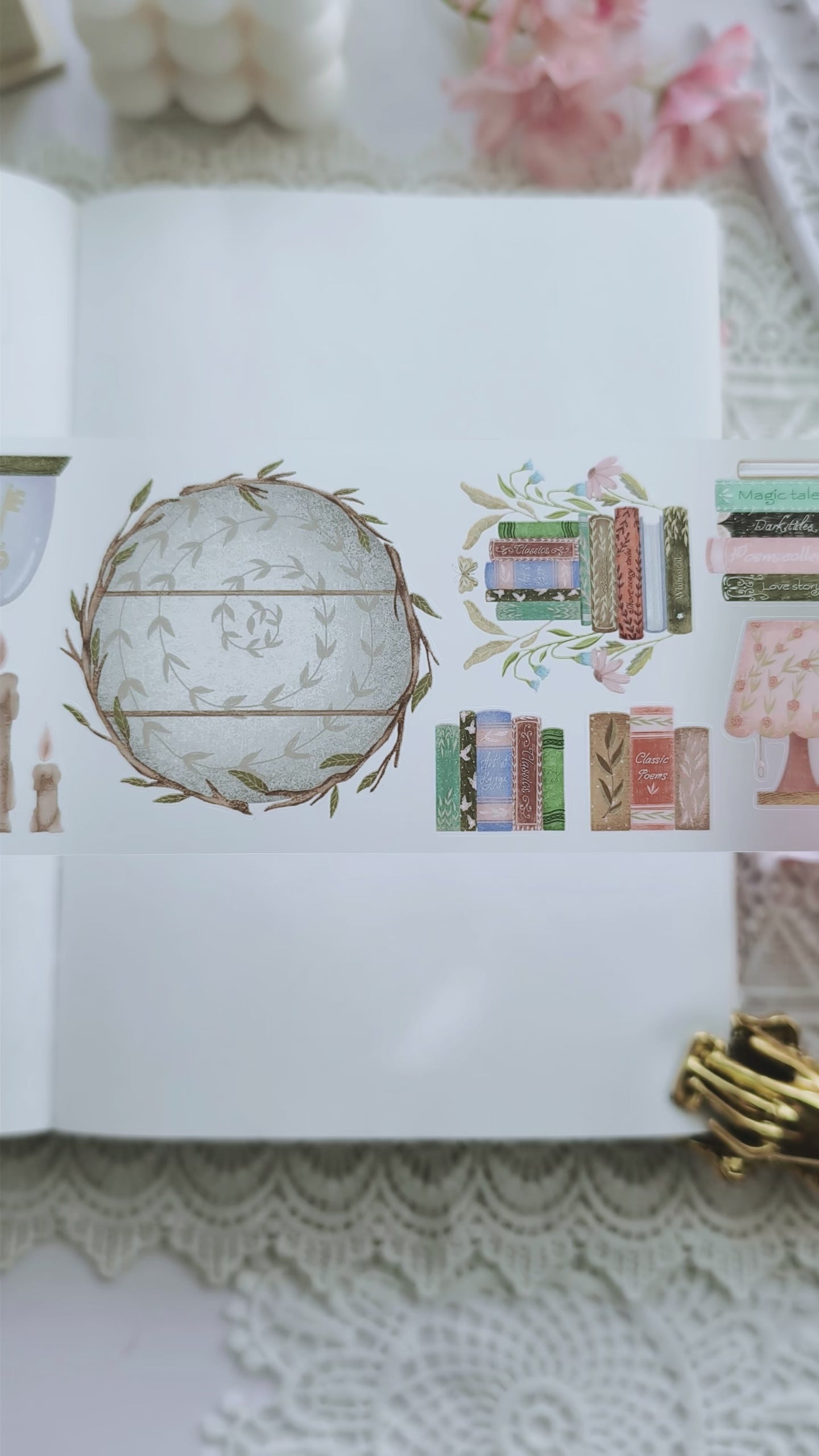 Take Time To Read pre-cut PET tape peel and layer journaling demonstration