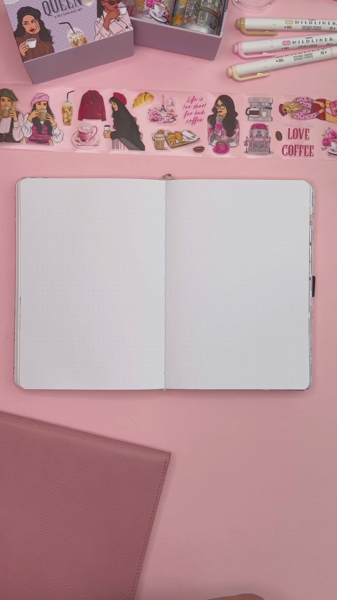 Video preview of the Coffee Queen #2 Sticker Book, highlighting pages brimming with charming coffee-themed stickers.