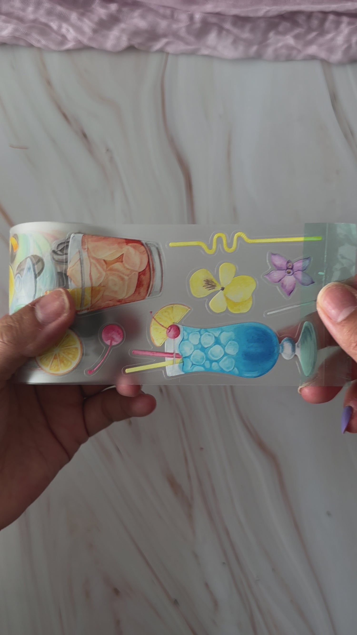 Watercolor Cocktails PET Tape