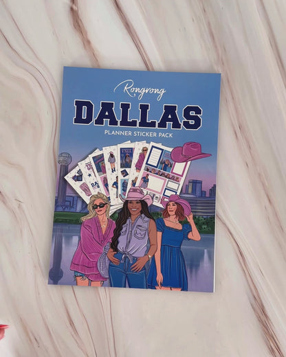 Video flip-through displaying the Dallas planner stickers, highlighting their unique designs and vibrant colors.