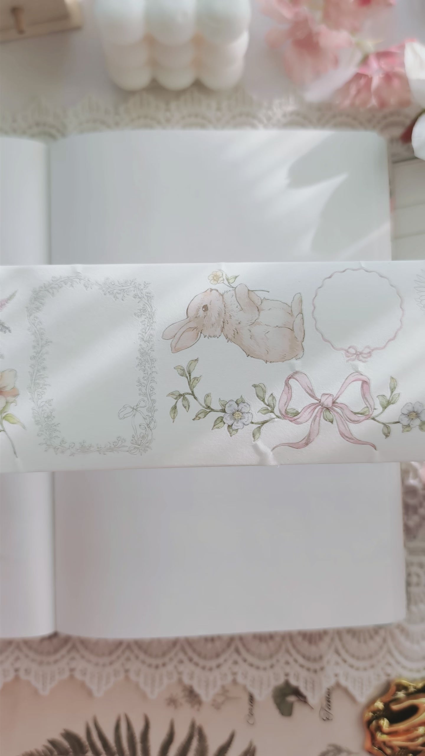 Vintage botanical Japanese washi tape layering and journaling demo