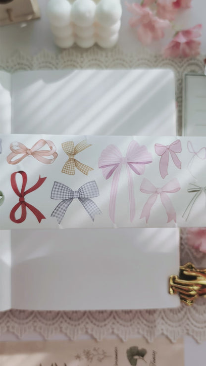Bow themed Japanese washi tape peel and decorate planner demo