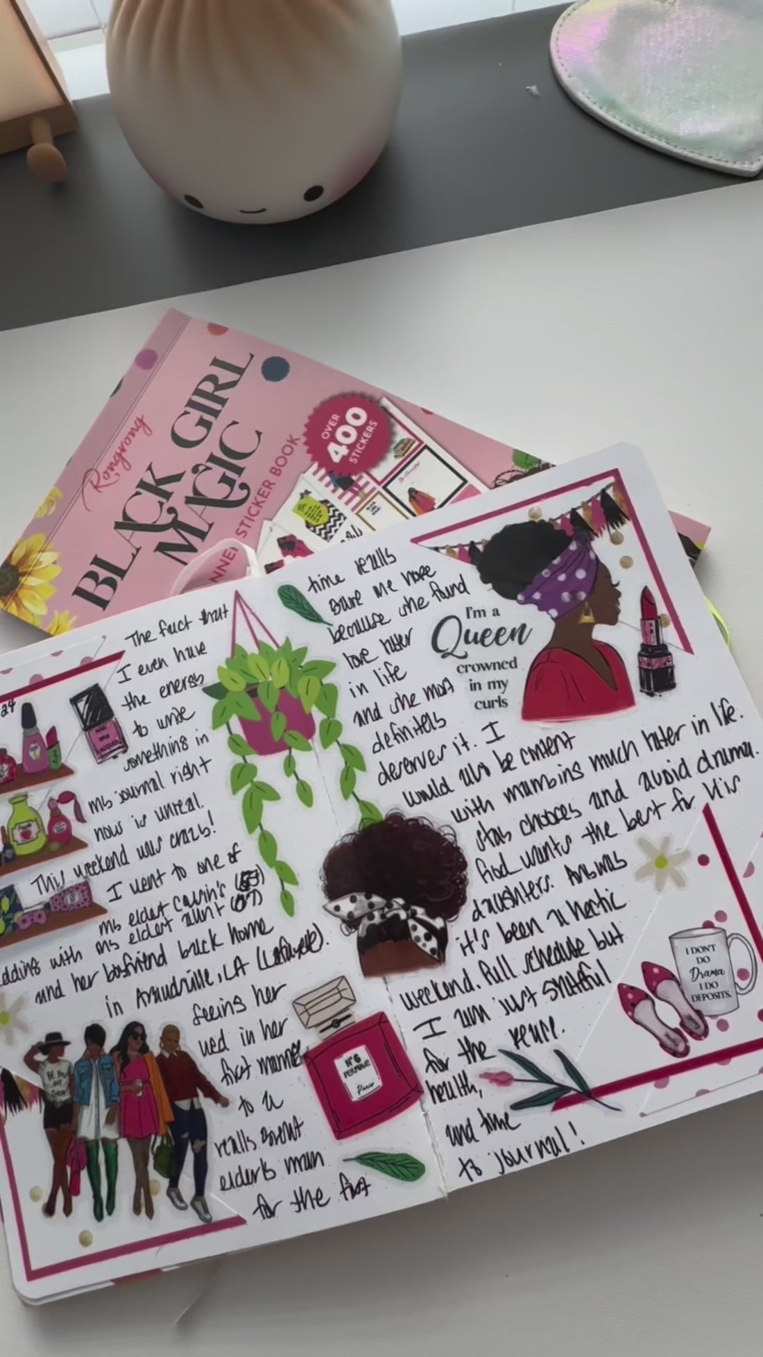 Check out this fun video preview of the sticker book, where you can flip through vibrant pages packed with inspiring stickers that celebrate Black girl magic!