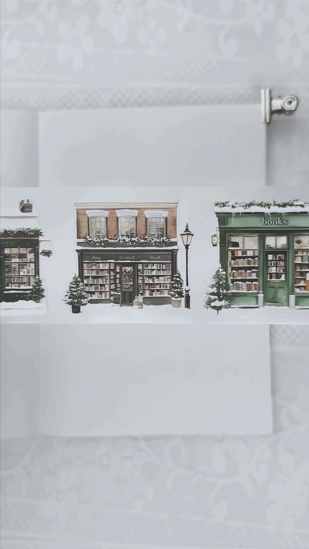 Cozy Winter Bookstores Pre-cut PET Tape