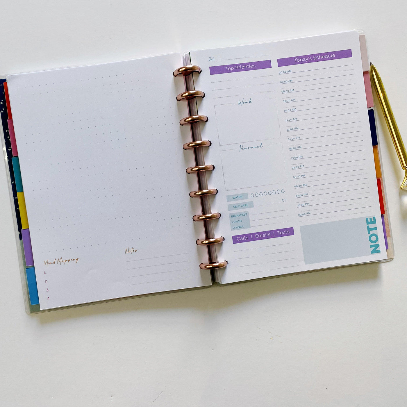 DAILY PLANNER INSERT - CLASSIC SIZE - QUARTERLY SUPPLY by Rongrong DeVoe- Page Spread