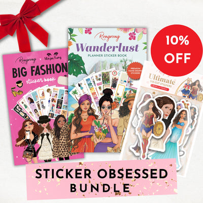 The Sticker Obsessed Bundle(Die Cut + Wanderlust + Big Fashion Sticker Books)
