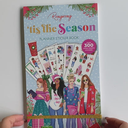 Short video preview of the sticker book, flipping through pages filled with colorful and festive holiday-themed stickers.