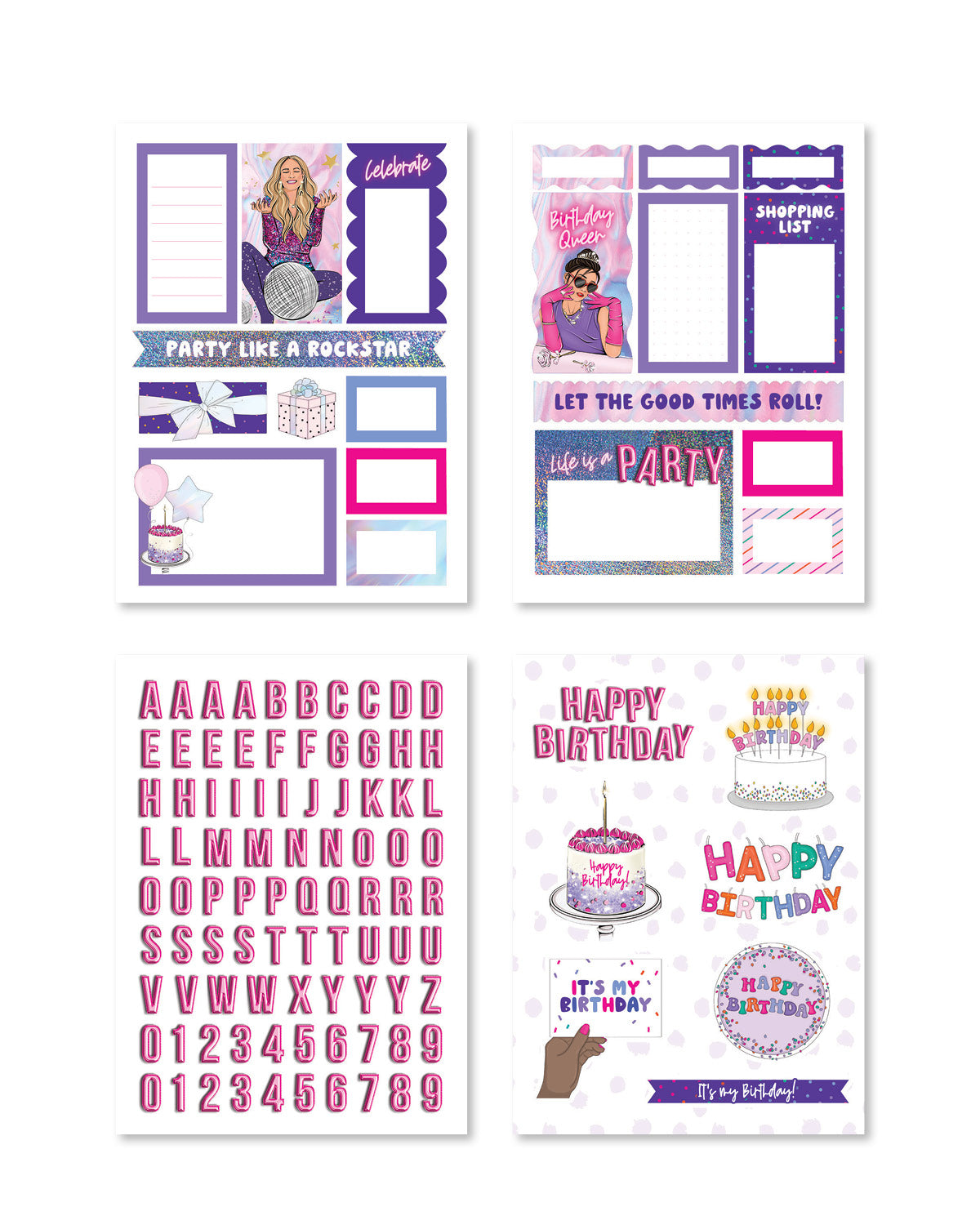 It's My Birthday Digital Sticker Pack - Shop Rongrong - Rongrong DeVoe