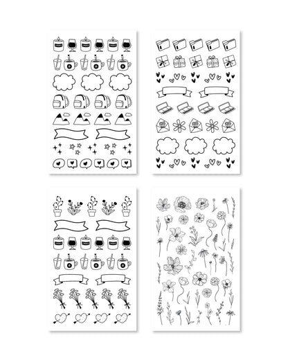 A captivating stickers, showcasing vibrant artwork and elegant designs, perfectly suited for enhancing your bullet journal.