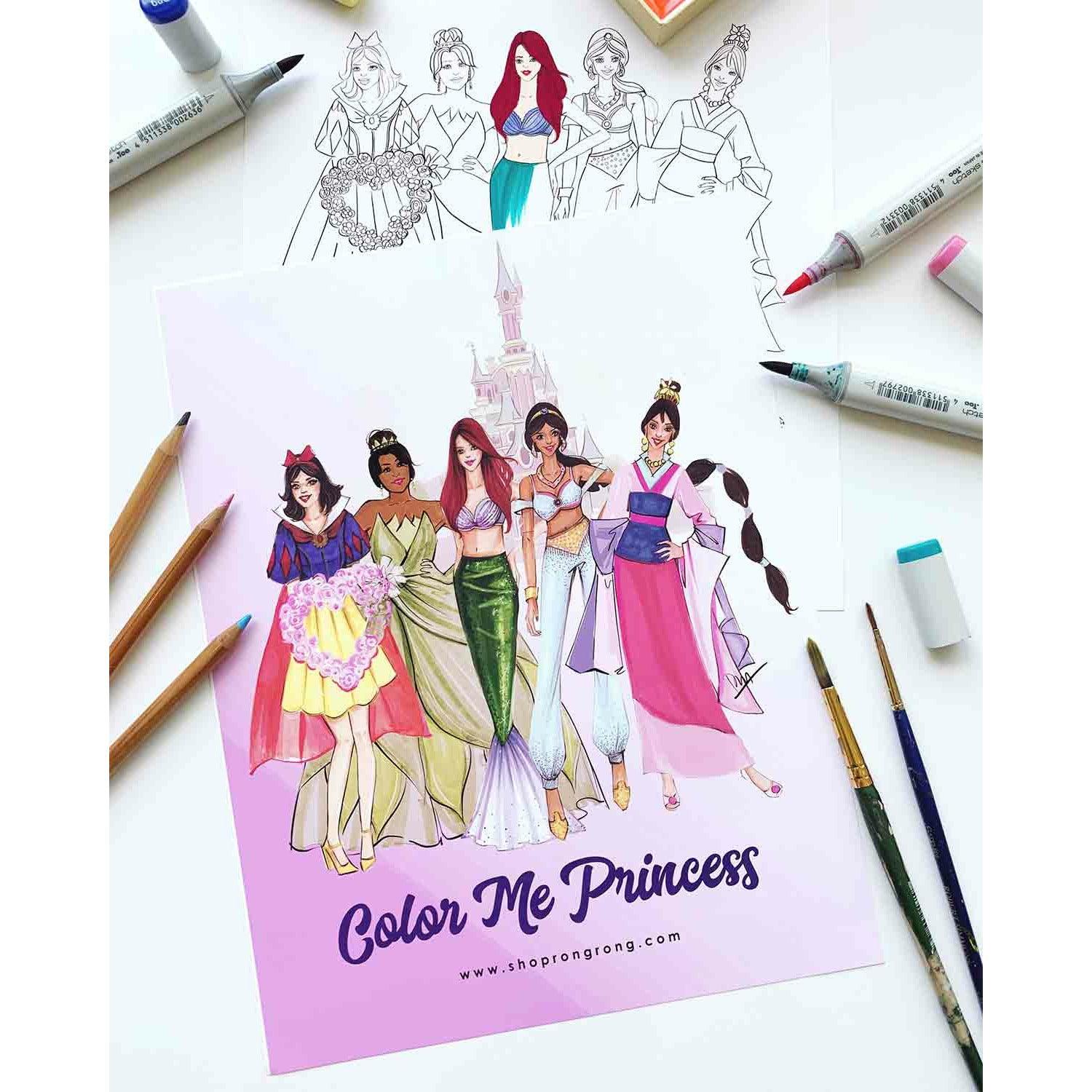 Princess Coloring Book -Download (Adult/Kids Coloring Book) - Shop Rongrong