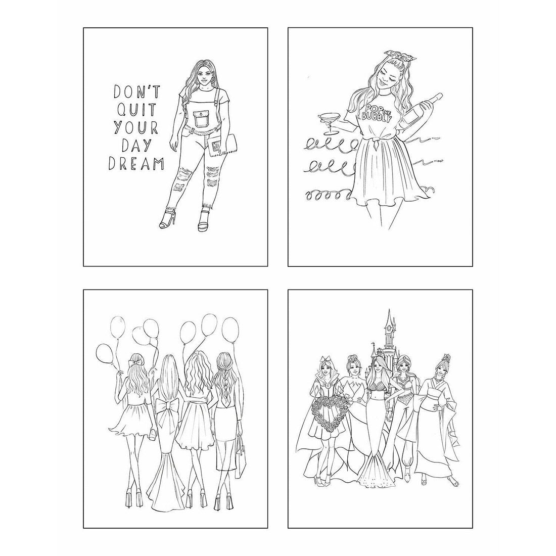 Rongrong Girls Fashion Coloring Book - DIGITAL VERSION - Shop Rongrong
