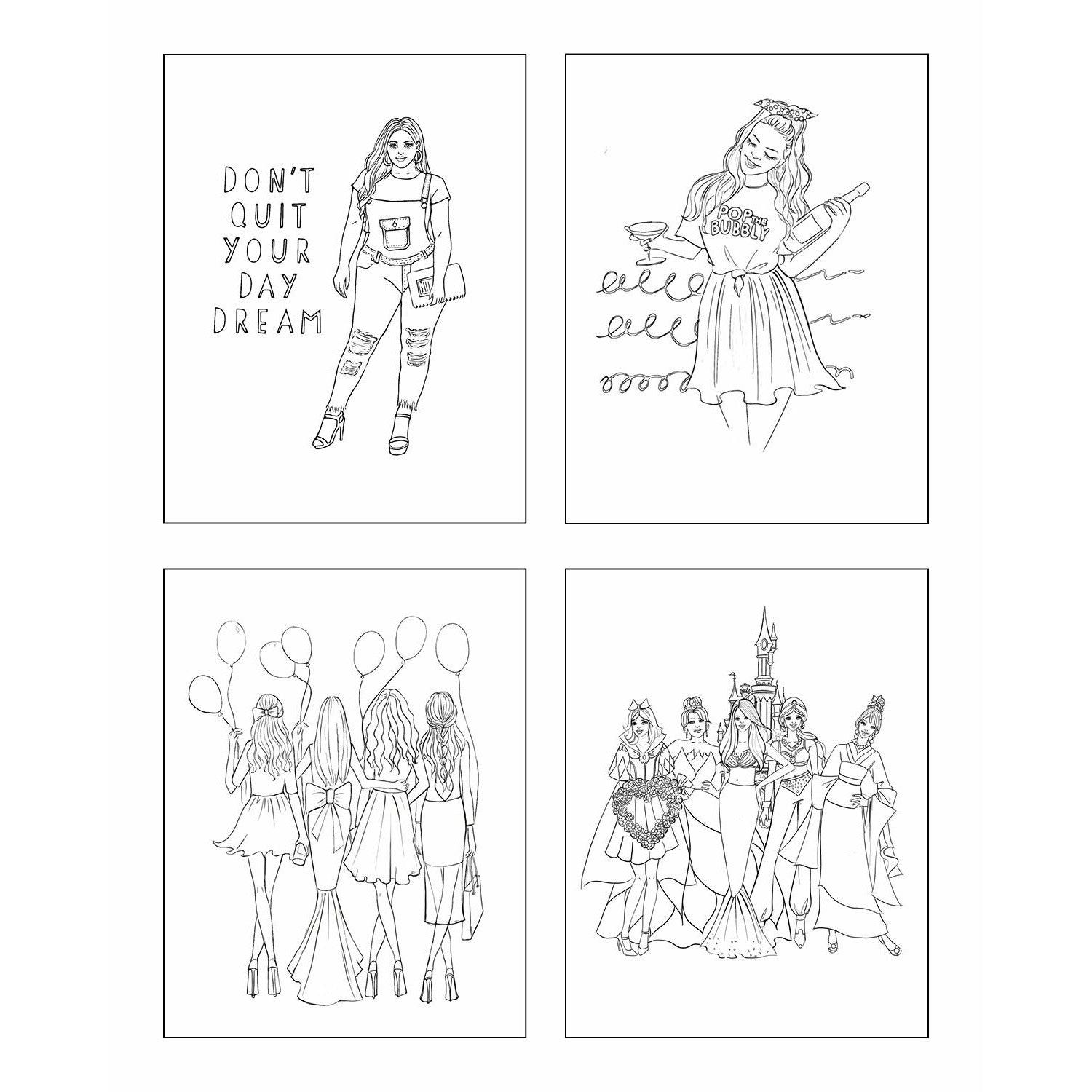 Rongrong Girls Fashion Coloring Book - DIGITAL VERSION - Shop Rongrong
