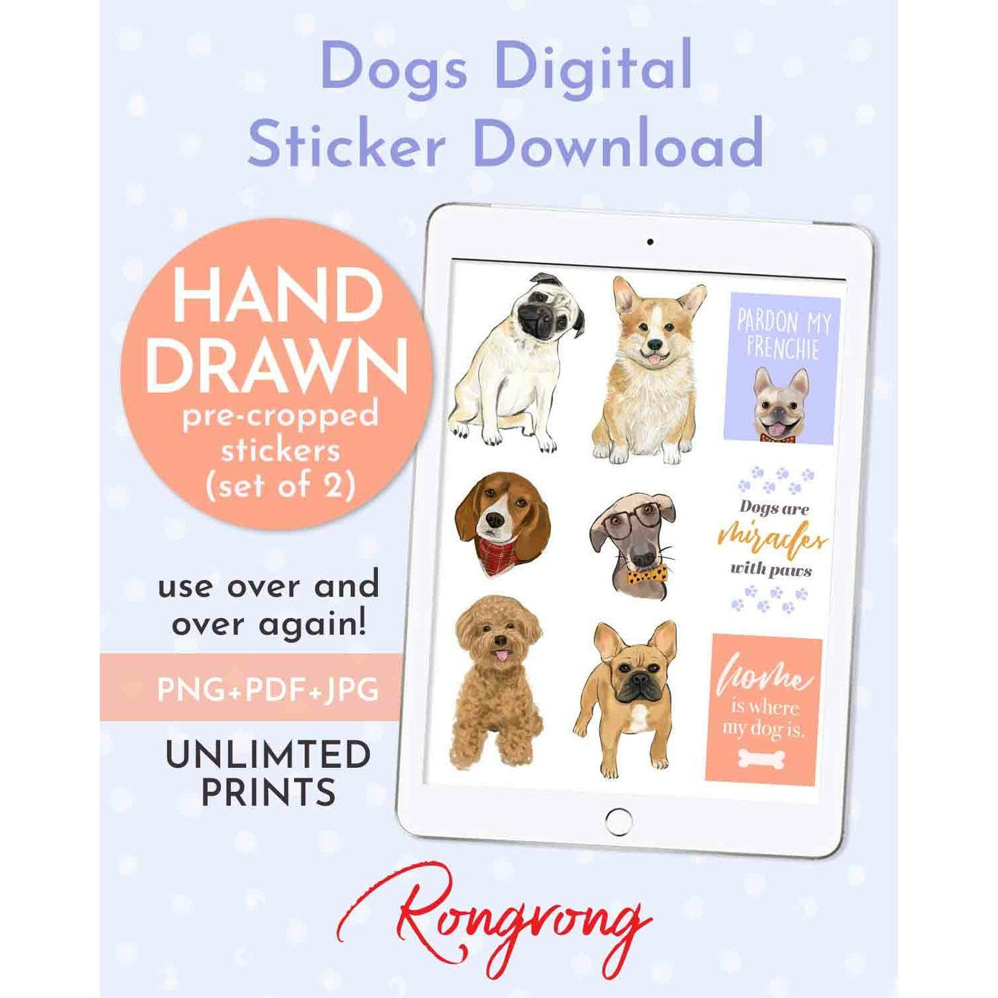 Home Is Where My Dog Is Digital Planner Stickers [DOWNLOAD] - Shop Rongrong