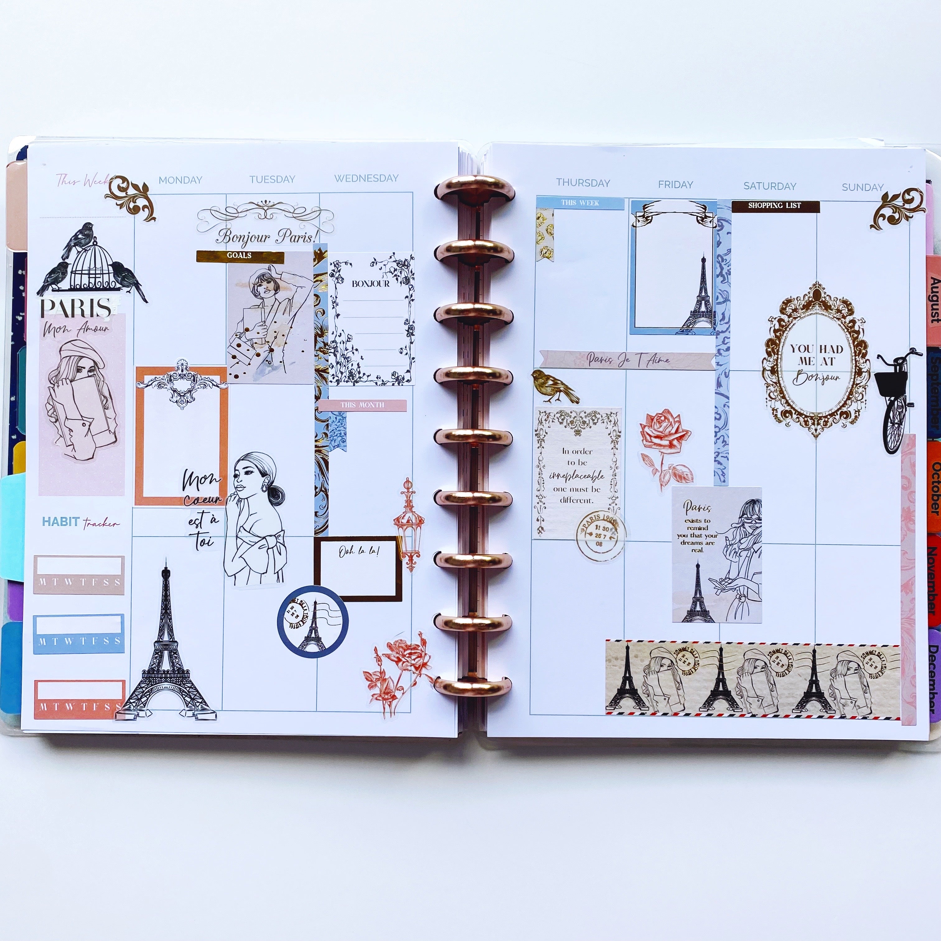 Enchante vintage paris inspired planner sticker pack