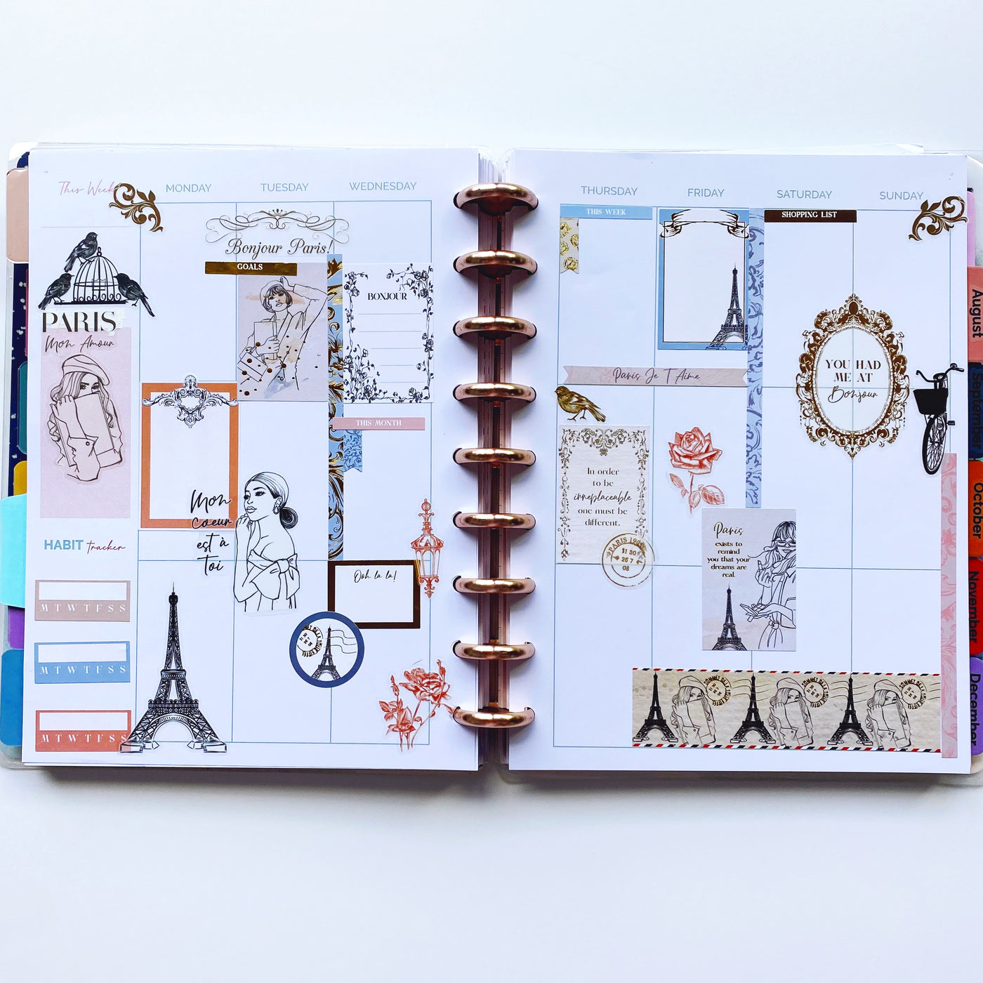 Enchante vintage paris inspired planner sticker pack
