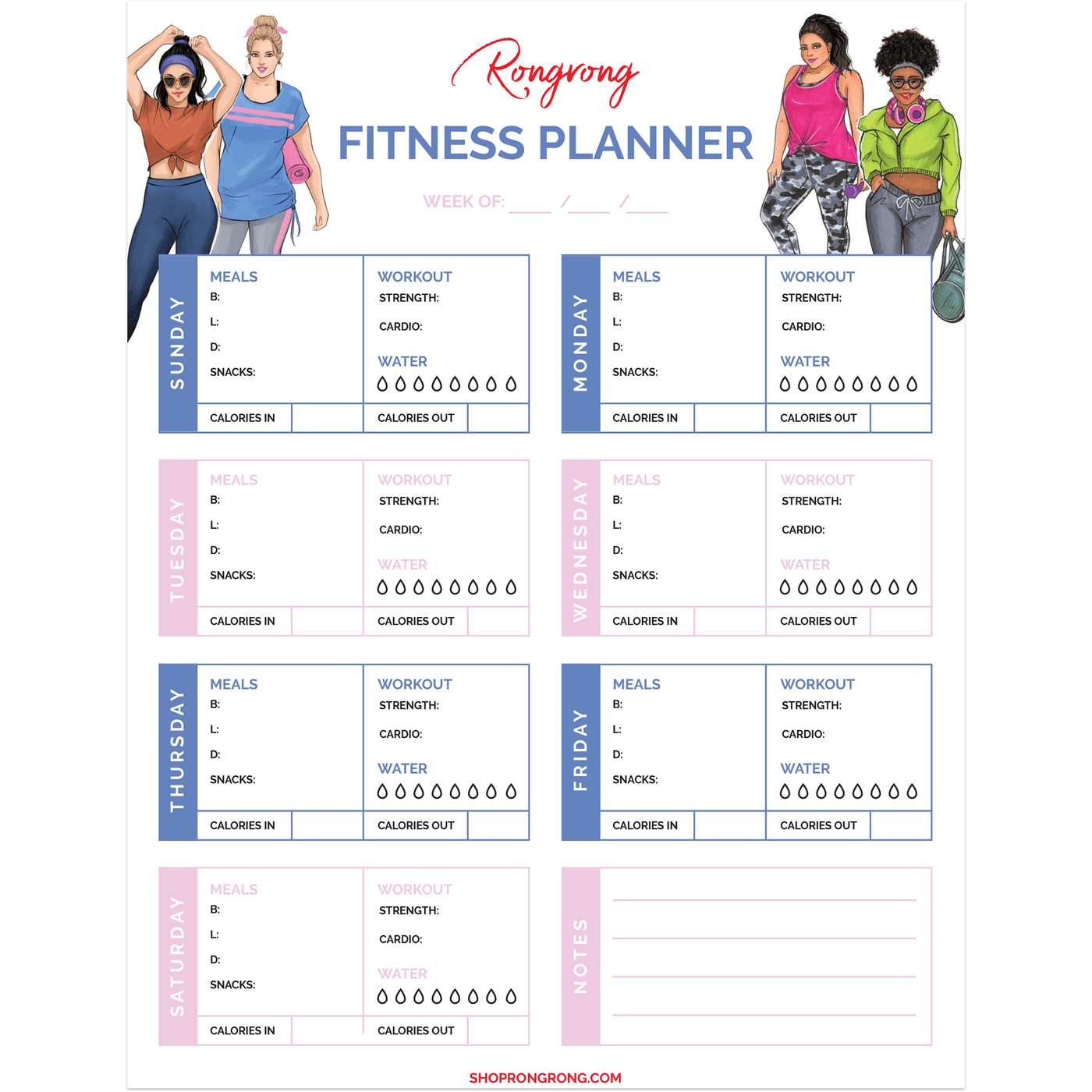 Fitness Planner - Shop Rongrong