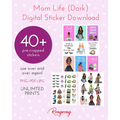 Mom Life Digital Planner Stickers-Dark [DOWNLOAD] - Shop Rongrong