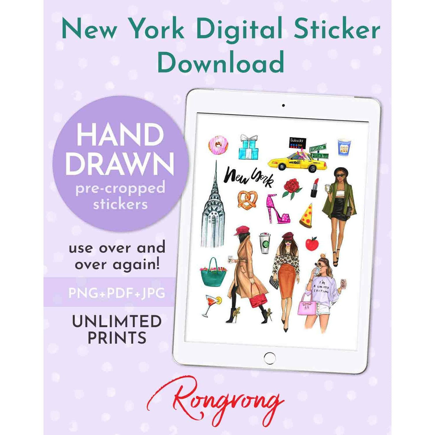 Welcome To New York Digital  Planner Stickers [DOWNLOAD] - Shop Rongrong