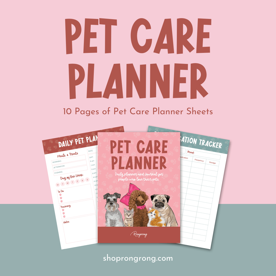 Pet Care Planner sheets
